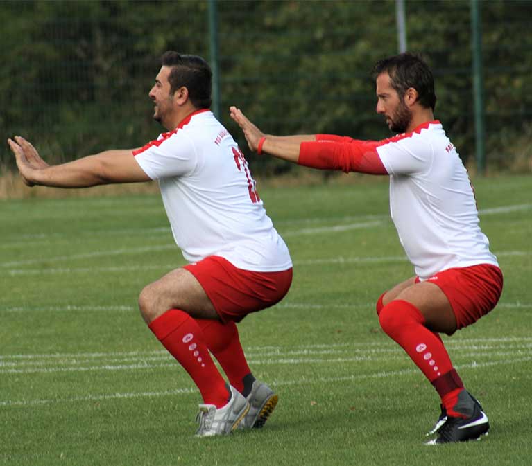 Aufwärmen im Team